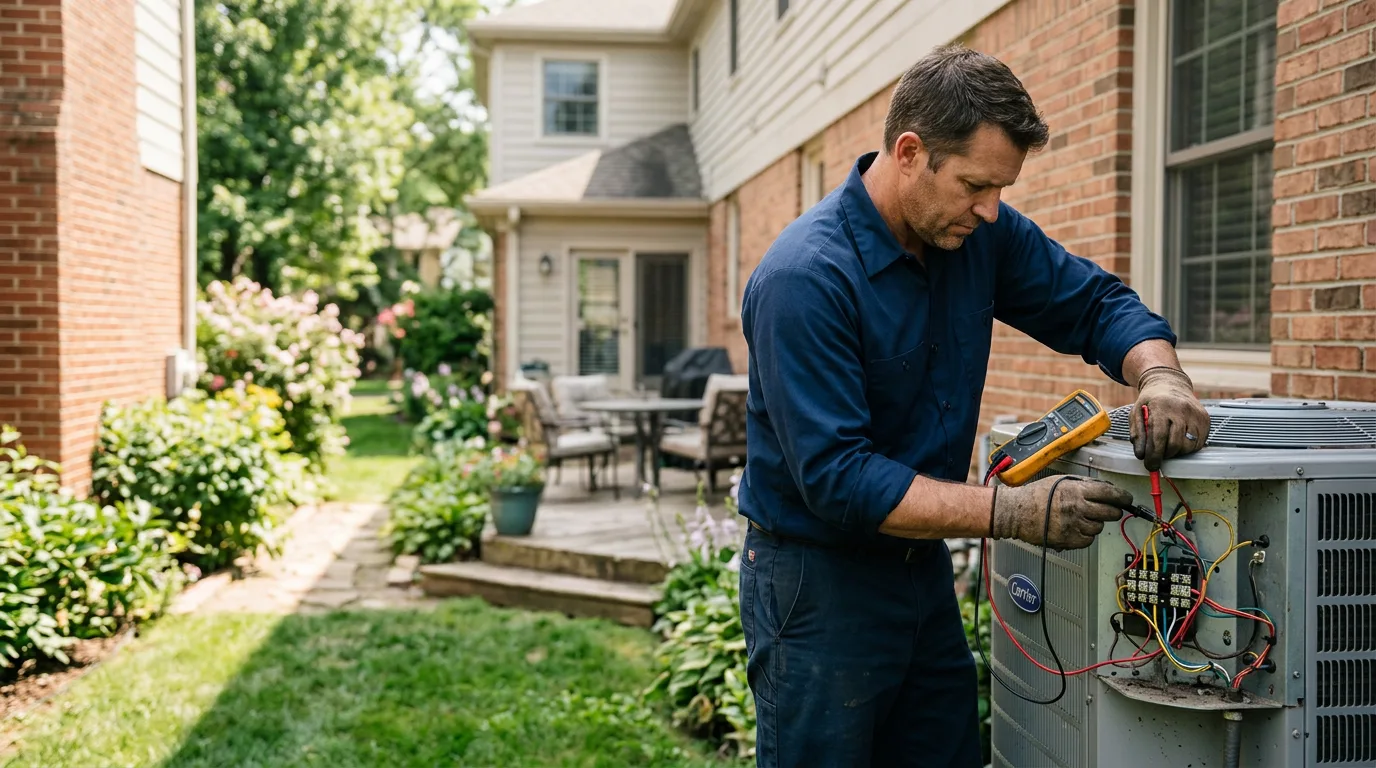 HVAC technician working near Wright, WY